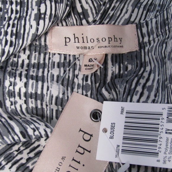 NWT Philosophy Gray Black Print Oversized Top 0X - Picture 5 of 6